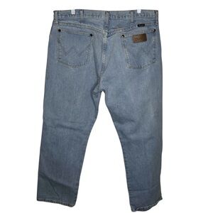 Wrangler Jeans Men’s 38x30 Blue Denim Light Wash Rugged Western 100% Cotton